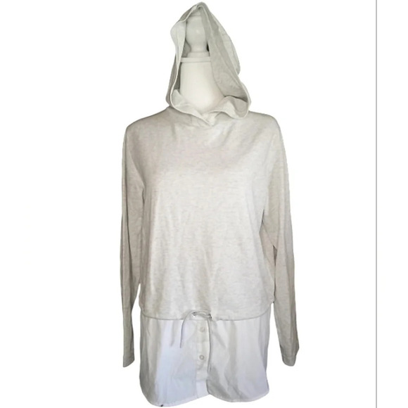 Athleta Women's Gray Gallery Hoodie Top Lightweight Soft Size Small - Picture 2 of 10
